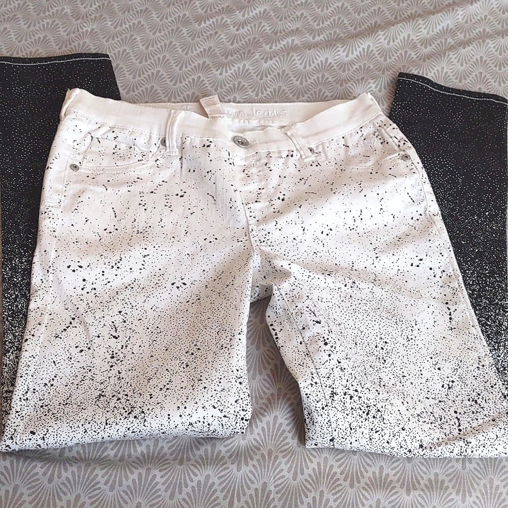 JUSTICE Splatter/Splash Design Jeggin Pants (Black/White) *NWOT